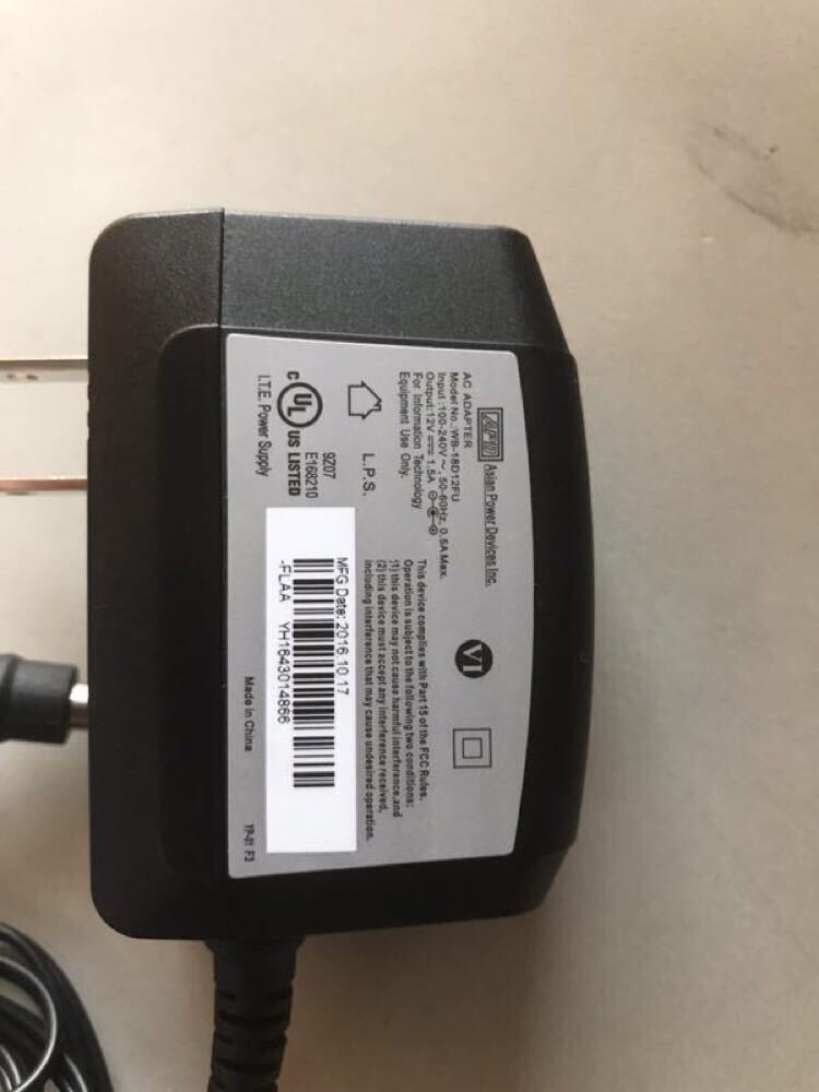 *Brand NEW*Genuine APD 12V 1.5A AC Adapter WB-18D12FU Power Supply